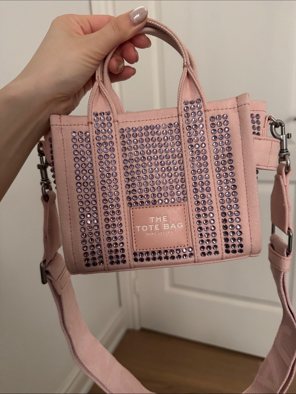 Marc Jacobs Pink Crystal-Studded Mini Tote